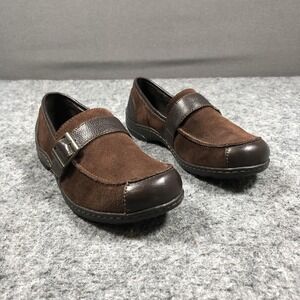 B.o.c Shoes Womens Size 8 M Brown Leather Buckle Strap Loafers‎ Comfort Casual